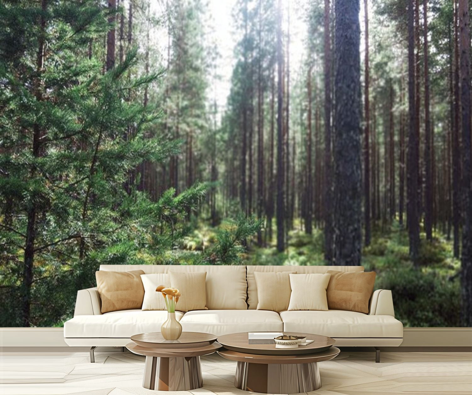 Peel and Stick Wallpaper between trees Modern Art Wall Mural Decor Self Adhesive and Removable 69in x 98in