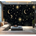 thumbnail image 1 of Peel and Stick Wallpaper blue moon plants stars Mystical esoteric for fabric Modern Art Wall Mural Decor Self Adhesive and Removable 100in x 144in, 1 of 8