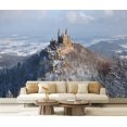 thumbnail image 1 of Peel and Stick Wallpaper castle hohenzollern wintertime top turret royalty Modern Art Wall Mural Decor Self Adhesive and Removable 69in x 98in, 1 of 8