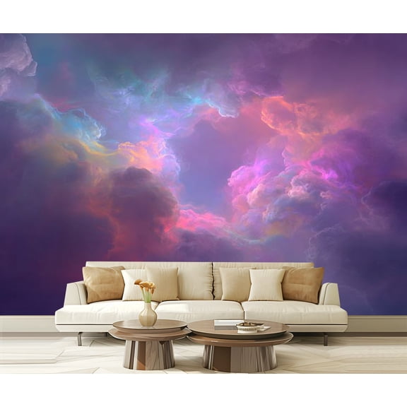 Peel and Stick Wallpaper colorful art clouds Modern Art Wall Mural Decor Self Adhesive and Removable 69in x 98in