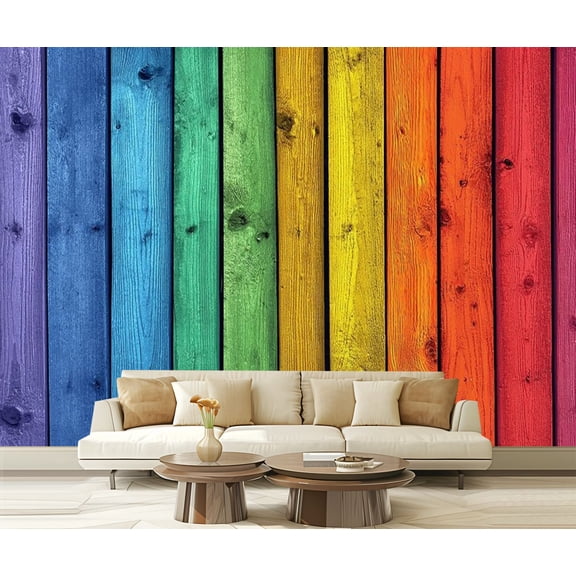 Peel and Stick Wallpaper colors wood Modern Art Wall Mural Decor Self Adhesive and Removable 69in x 98in