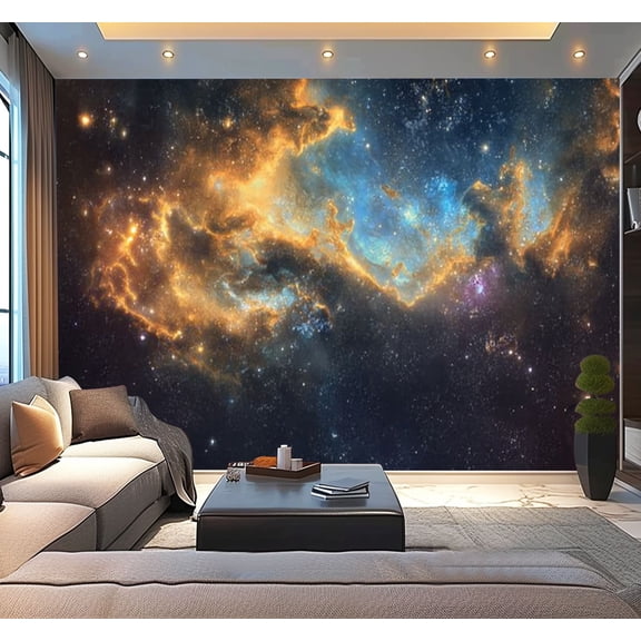 Peel and Stick Wallpaper computer rendering starry sky Modern Art Wall Mural Decor Self Adhesive and Removable 100in x 144in