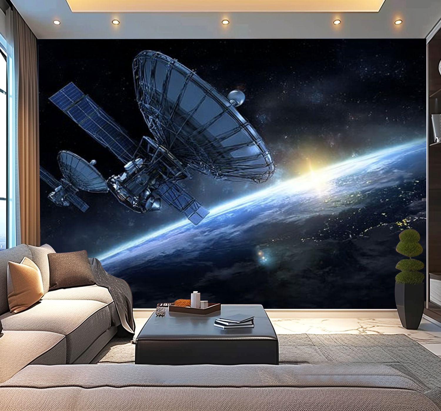 Peel and Stick Wallpaper earth Modern Art Wall Mural Decor Self Adhesive and Removable 100in x 144in