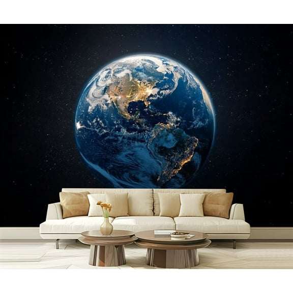 Peel and Stick Wallpaper globe view Modern Art Wall Mural Decor Self Adhesive and Removable 69in x 98in