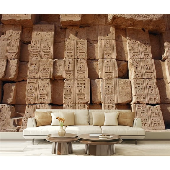 Peel and Stick Wallpaper old egyptian calendar karnak temple egyptians Modern Art Wall Mural Decor Self Adhesive and Removable 69in x 98in