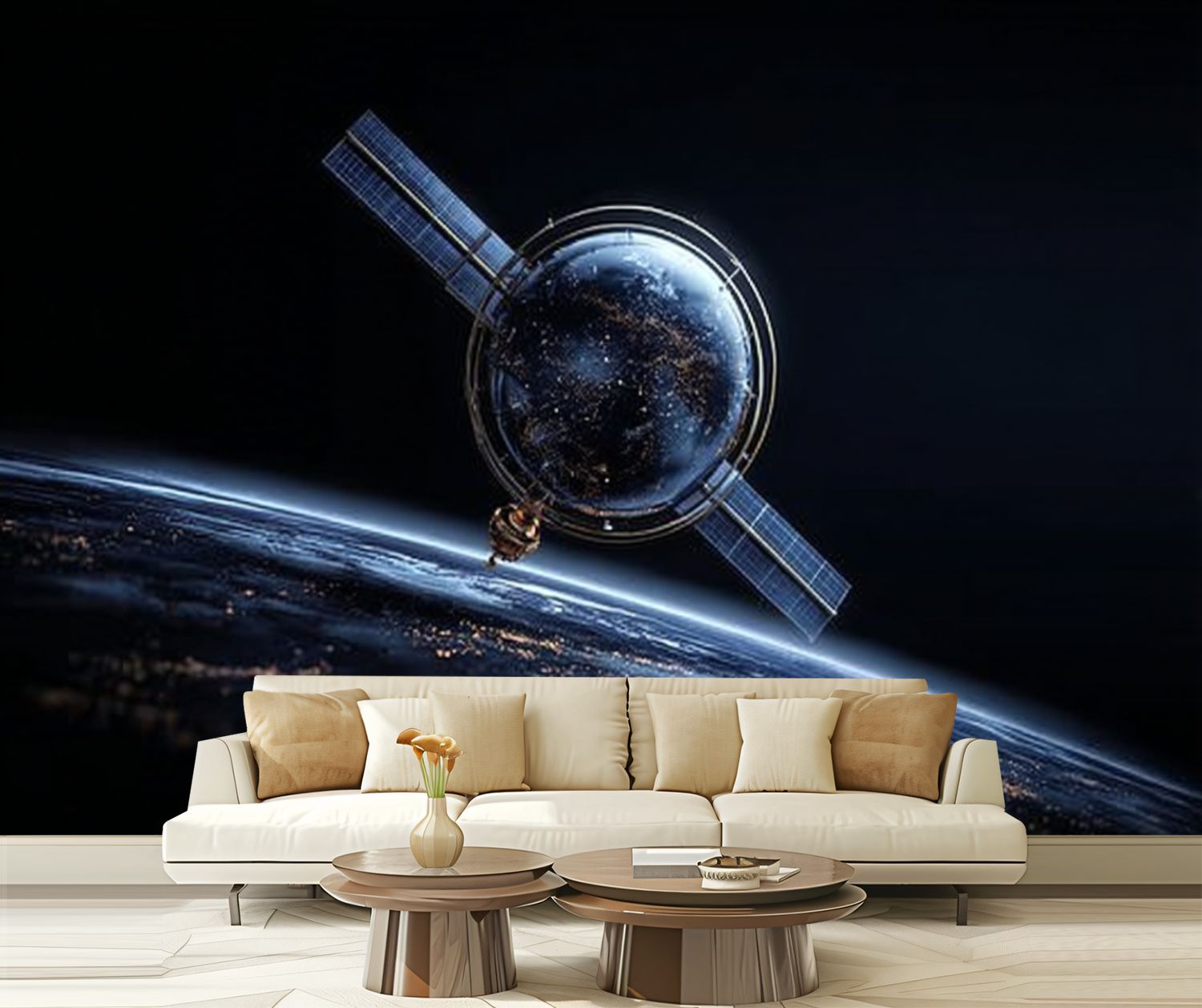 Peel and Stick Wallpaper planet Modern Art Wall Mural Decor Self Adhesive and Removable 69in x 98in
