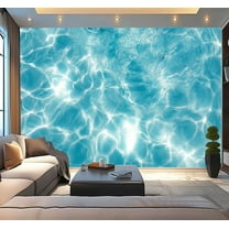 Peel and Stick Wallpaper summer blue water wave abstract natural bubble texture Modern Art Wall Mural Decor Self Adhesive and Removable 100in x 144in