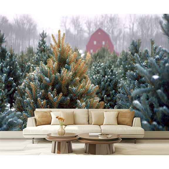 Peel and Stick Wallpaper winter farm wisconsin landscape royalty free photos Modern Art Wall Mural Decor Self Adhesive and Removable 69in x 98in