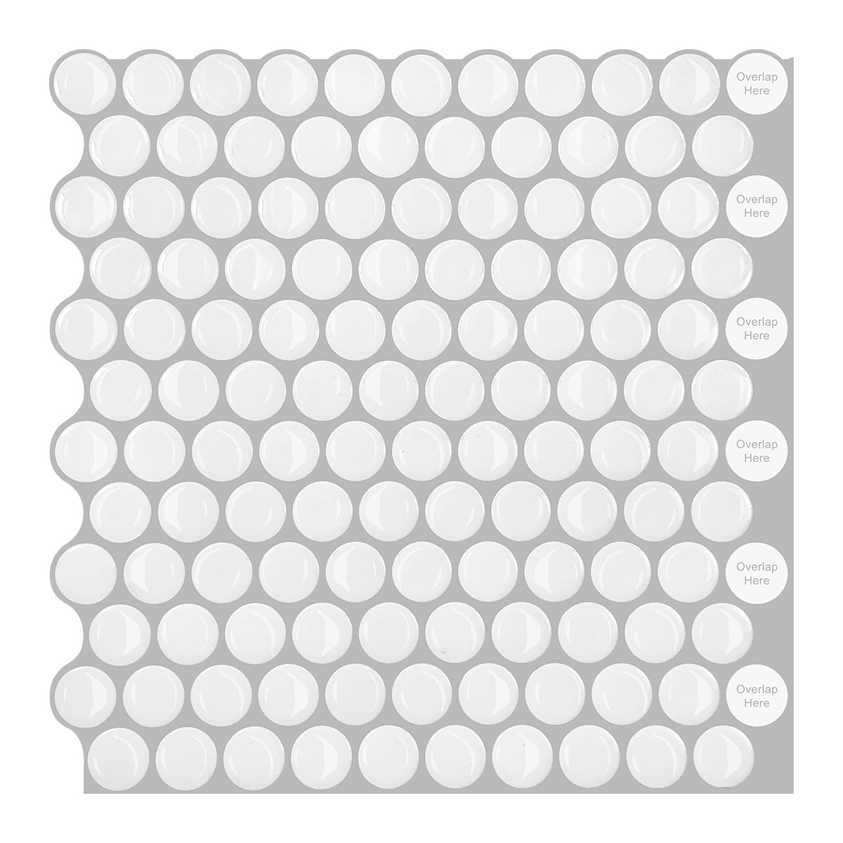 Peel and Stick White Vinyl Penny Tile Backsplash (10 tiles/set ...