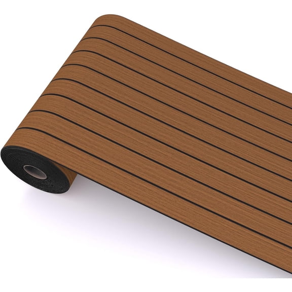 Peel and Stick Wood Slat Wall Panels, Teak, 236 x 15.7 in | 3D Fluted, PVC Paneling for Accent Wall, Ceiling, Living Room, Office, Bedroom