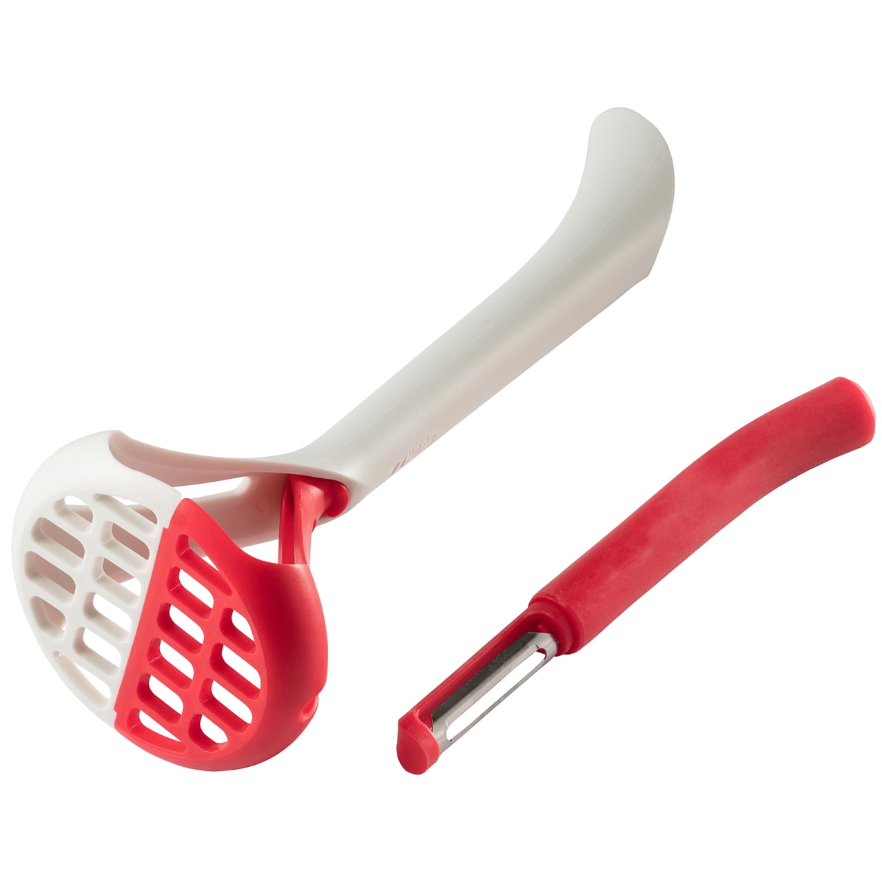 Hutzler Peel 'n Mash, Potato Masher Red