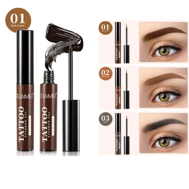 Elaimei Peel off Tattoo Eyebrow Gel, Eyebrow Rip Off Paste, Last up to 3 Days, Natural Elegant Long-Lasting Waterproof, Easy Tint, 6g(Dark Brown)