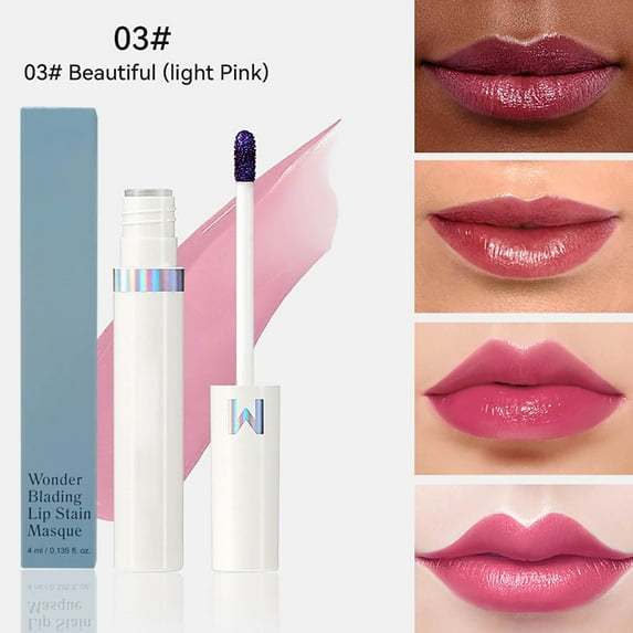 Peelable Lip Gloss, Lip Stain, Nude Lip Gloss, Long-Lasting Waterproof Lip Gloss, Pink Tone
