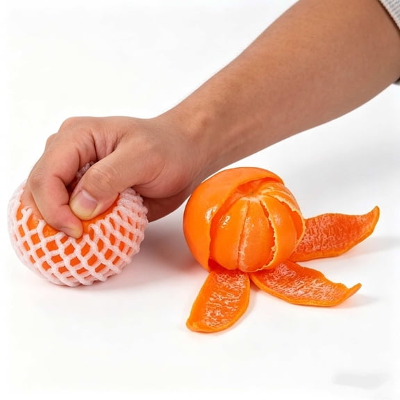 Peelable Orange Squishy Stress Toy, Realistic Tangerine Slow Rising Fidget, Sensory ASMR Peeling, Soft Silicone Anxiety Relief, Party Favors for Kids Teens Adults