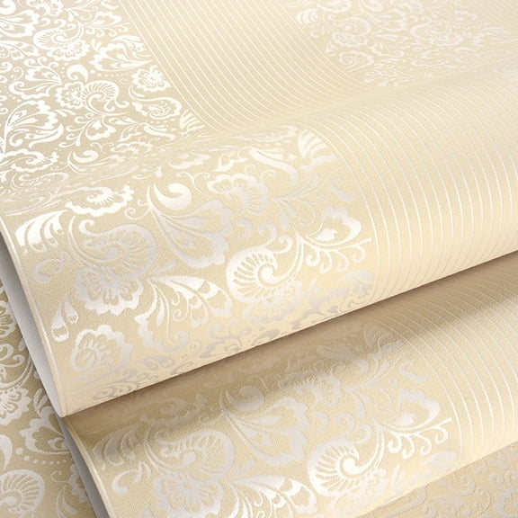 PeelandStick Textured Wallpaper, 3D Embossed Vertical Pattern, Beige Vinyl Wallpaper, 1 Pc Roll, Accent Wall Covering, Home Decor Living Room Wall Decor