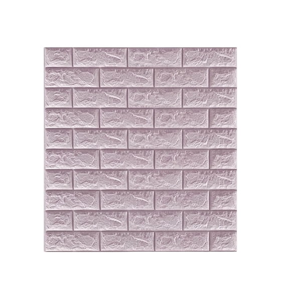 PeelandStick Wall Tiles, PeelandStick WallpaperforKitchen Wall, 3D Foam Brick, 24X12 In, Light Purple, Impact Absorbing, Water Resistant, StickonBacksplash Tilesfor