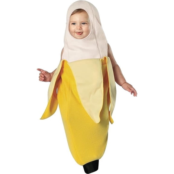 Peeled Banana Bunting Halloween Costume, Boys and Girls, Yellow, Infant Size 3-9 months, 30003-39