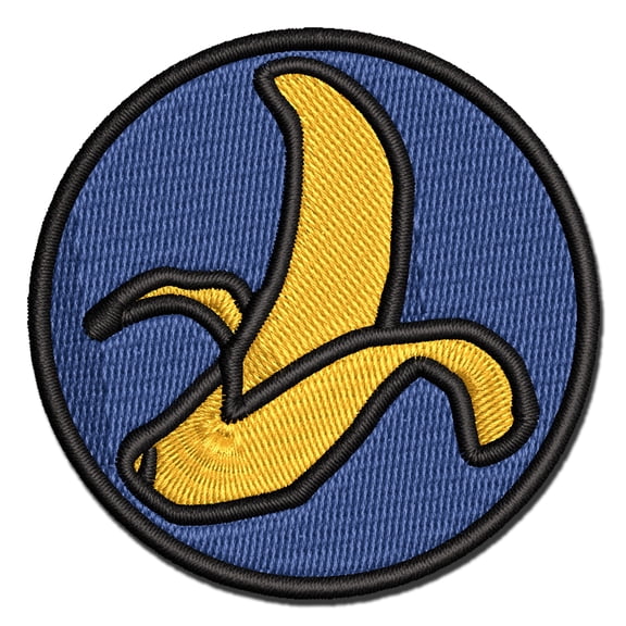 Peeled Banana Doodle Applique Multi-Color Embroidered Iron-On Patch - 3 Inch Medium