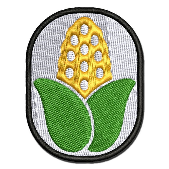 Peeled Corn on the Cob Applique Multi-Color Embroidered Iron-On Patch - 2.0 Inch Mini