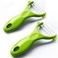 thumbnail image 1 of Peeler For Vegetables And Fruits Peeler Set, Quickly Peels Apple, Potato, Corn, Ginger, Citrus, Avocado, Mango and More (green 2pack), 1 of 7