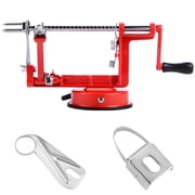 Peeler Slicer Corer, Heavy Duty Hand Crank Peeler with Vacuum Sucker Base & Stainless Steel Blades, Includes 2 Spare Blades, 11.8 x 5.1 x 3.9 in / 30 x 13 x 10 cm