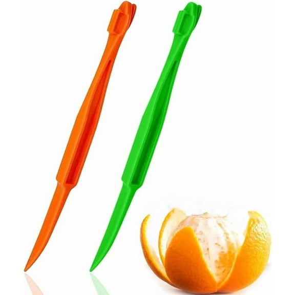 Peeler tools Plastic Orange Peeler Citrus Remover Easy Open Citrus Lemon Citrus Peel Cutter Vegetable Slicer Fruit Tools Kitchen Gadgets (Orange and Green,2pcs)