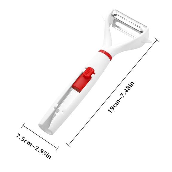 Peeling Knife 2-in-1 Multifunctional Fruit Scraper, Stainless Steel Multipurpose Fruit Gourd Planner, Mesh Red Peeler, Kitchen Tool