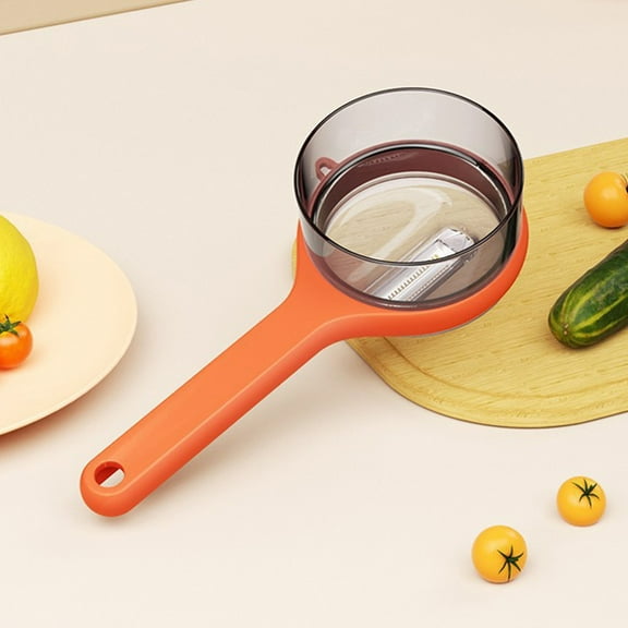 Peeling Knife With Storage Box, Fruit And Vegetable Peeler With Container, Double-Sided Stainless Steel Multi-Function Peeler For Home Kitchen (A-1pcs Orange)