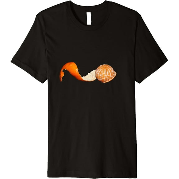 Peeling Orange Premium T-Shirt men and women can wear, black, white, gifts