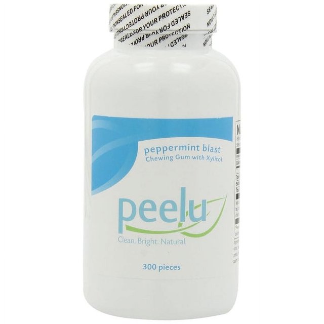 Peelu Chewing Gum with Xylitol Peppermint Blast 300 Pieces Pack of 2