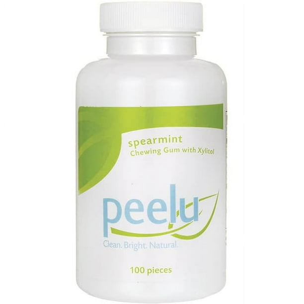Peelu Spearmint Chewing Gum with Xylitol 100 Ct Walmart Business Supplies