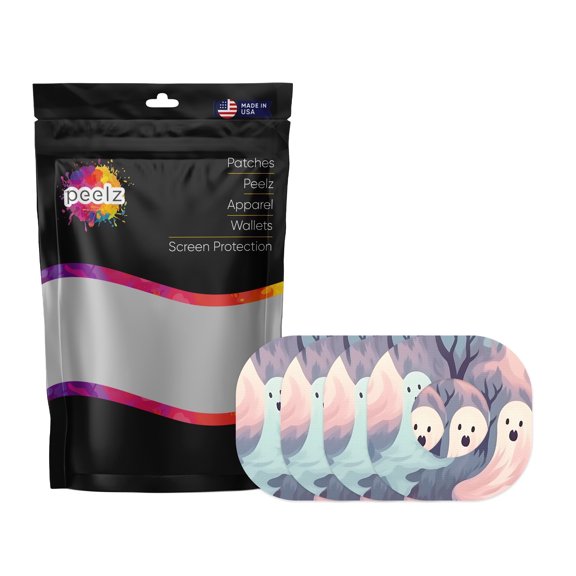 Peelz Whispy Ghosts Patch  Tape Designed for the DEXCOM G7 and Stelo