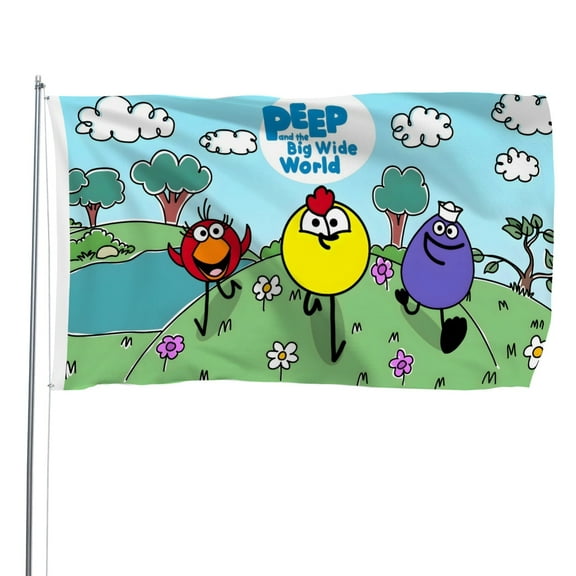 Peep and the Big Wide World-themed Printed Flag Perfect gift for fans, friends, and family members, and suitable for indoor and outdoor activities, party decorations.16"x24" (40cm60cm)