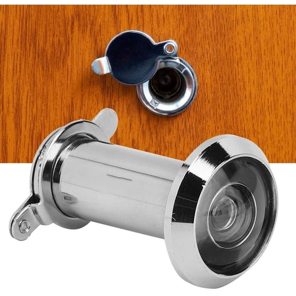 Peep Holes for Door, 2Pcs 220 Degree Viewing Angle Anti Theft Household Door Viewer, Door Peephole with Back Cover Home Security(16mm Silver)