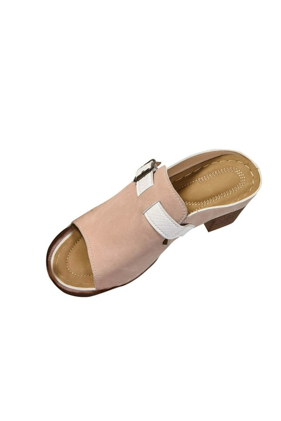 Peep Toe Summer Wedge Sandals 2025 Women's Fashion Cute Daily High Heel Sandals Dressy Elegant Party Shoes with Buckle