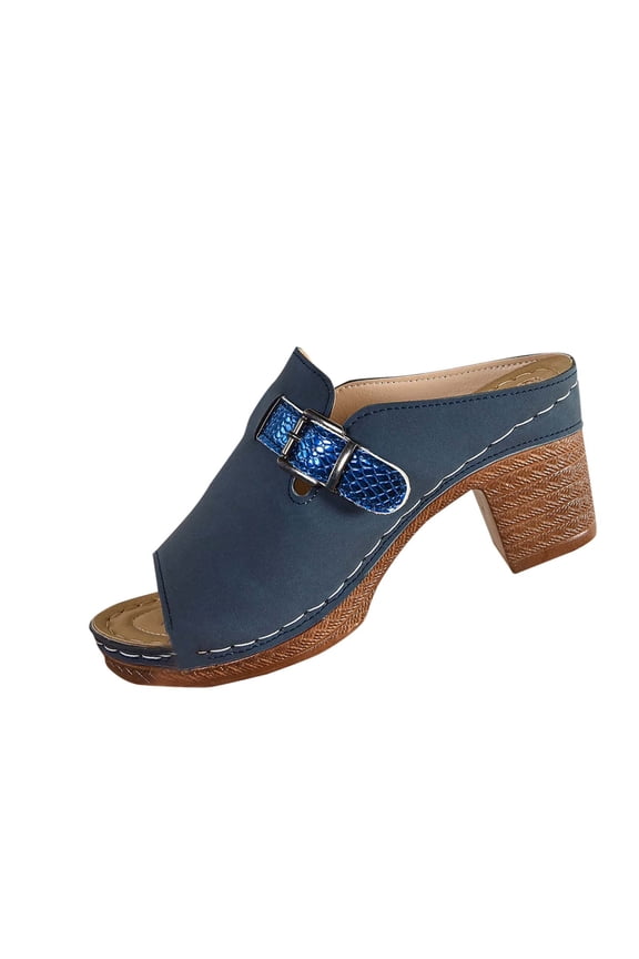 Peep Toe Summer Wedge Sandals 2025 Women's Fashion Cute Daily High Heel Sandals Dressy Elegant Party Shoes with Buckle