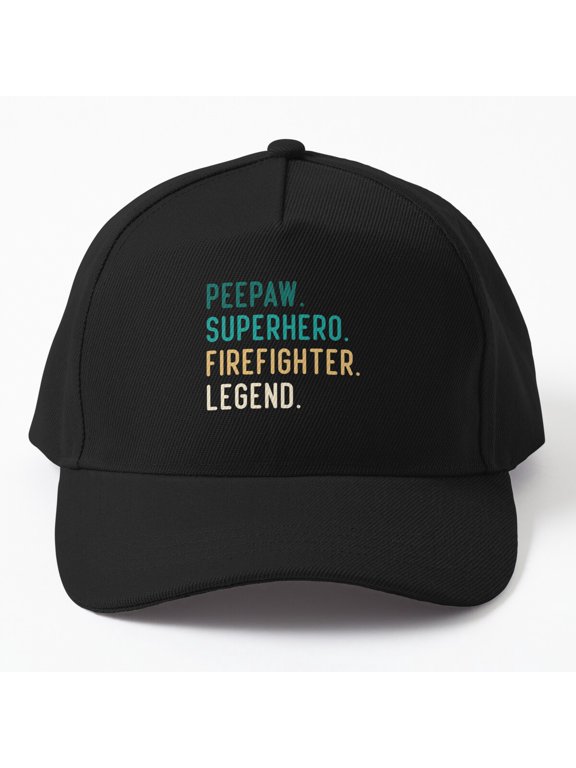 Peepaw Firefighter Legend Baseball Hat, Superhero Grandfather Service Graphic Design, Classic Cap