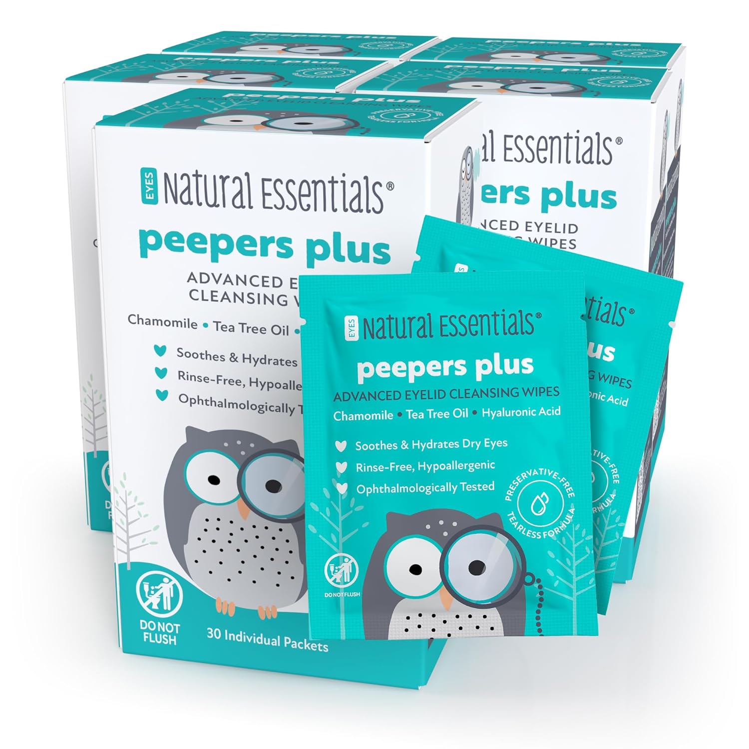 Peepers Plus Advanced Eyelid Wipes by Natural Essentials, Eyelash & Eye