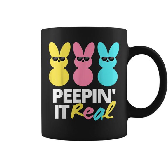 Peepin It Real Easter Day Bunny Coffee Mugs
