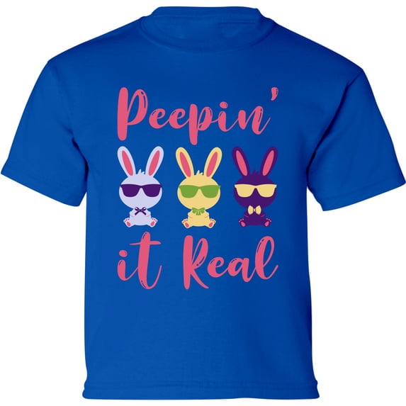 Peepin` It Real Graphic Shirt - Happy Easter Day Toddler Tees for Kids - Outfit Toddler Boys Girls T-Shirt Gifts