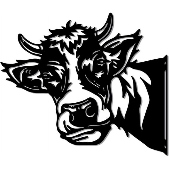 Peeping Cow Metal Garden Yard Art Decor Farm Cattle Iron Ornament Wall Art for Tree Branch Funny Animal Black Silhouette Outdoor Fence Decor for Farmhouse Farm Yard Art Outdoor Decor