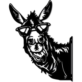 Peeping Donkey Metal Garden Yard Art Decor Watching Donkey Ornament Wall Art