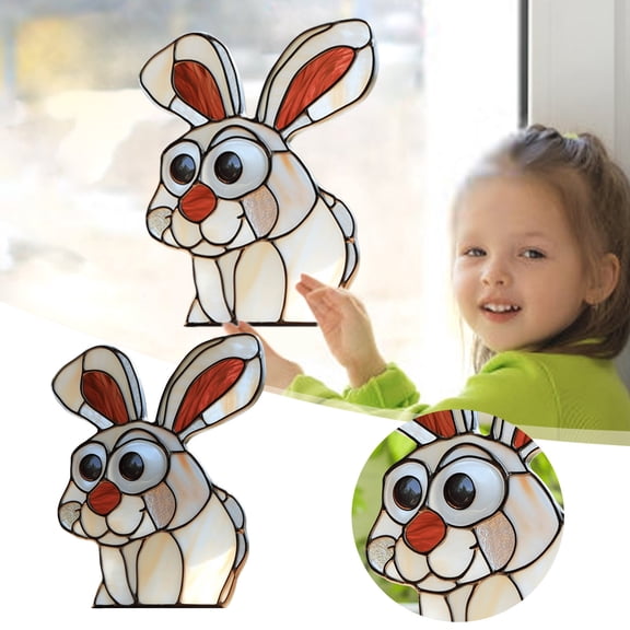 Peeping Easter Bunny Window Decoration Festive Corner To Brighten Your Home For The Holiday Season Stickers 7.9"X7.9" Easter Decorations
