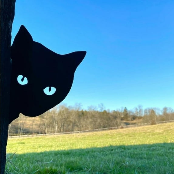 Peeping Metal Art Outdoor Decor, Farmhouse Cute Animal Statue for Fence Tree, Metal Wall Sculpture Yard Art Decorations for Outdoor Garden Farm Backyard Patio Lawn