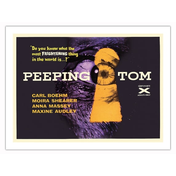 Peeping Tom - Directed by Michael Powell - Vintage British Film Movie Poster c.1960 - Fine Art Matte Paper Print (Unframed) 24x32in
