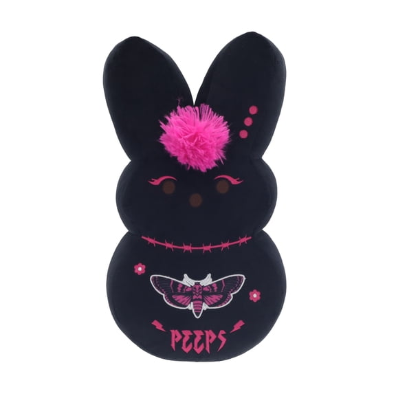 Peeps 15-Inch Black Emo Bunny Plush Soft Gothic Easter Stuffed Animal