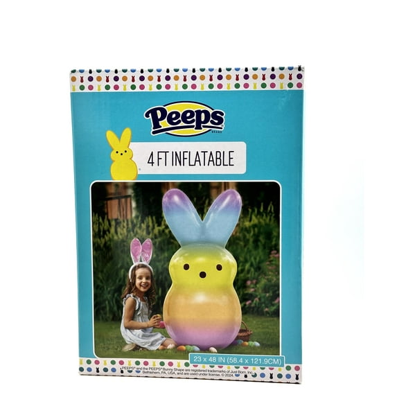 Peeps 4 Foot Inflatable Bunny Rainbow