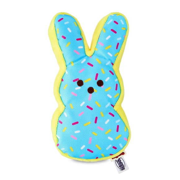 PEEPS 8 inch Blue Bunny Plush Dog Toy with Squeaker