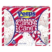 Peeps Candy Cane Flavored Marshmallow Christmas Candy Chicks, 10 Count, Pack of 3..