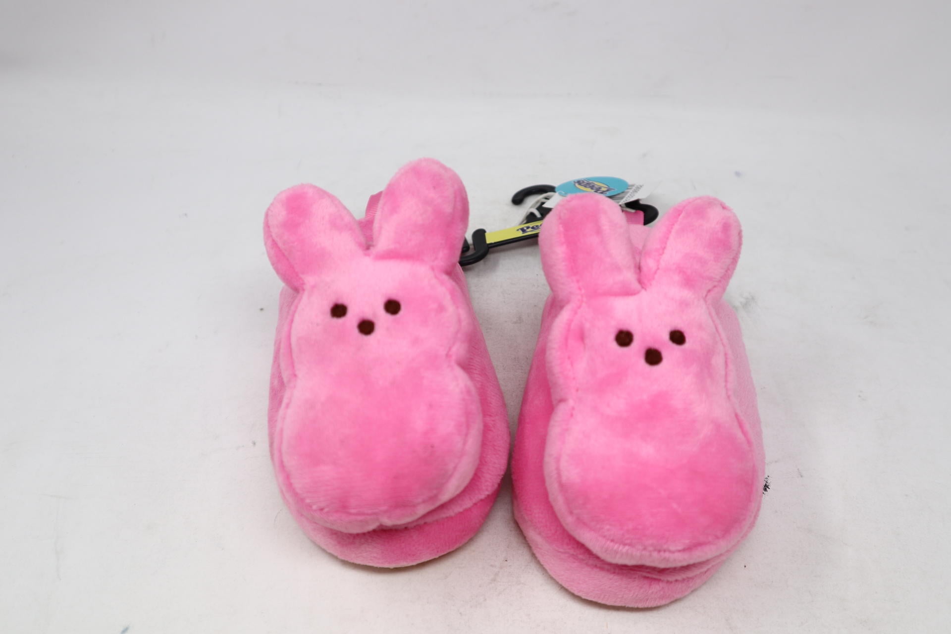 Peeps Childrens Pink Plush Bunny Slippers Size Med 1/2 Easter